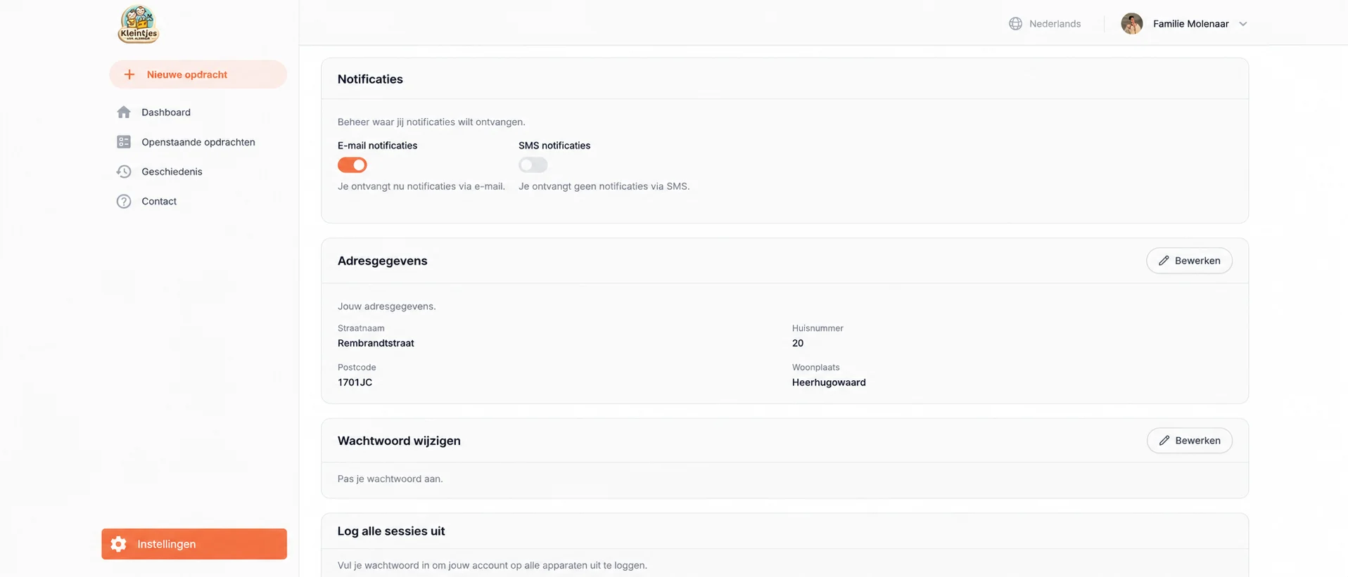 Een toegankelijke web-app die gezinnen en betrouwbare oppassers in Alkmaar en omgeving met elkaar verbindt.